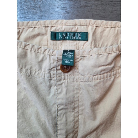 Lauren Ralph Lauren Women's Khaki Cargo Capris Size 8 Adjustable Hem - Picture 7 of 7